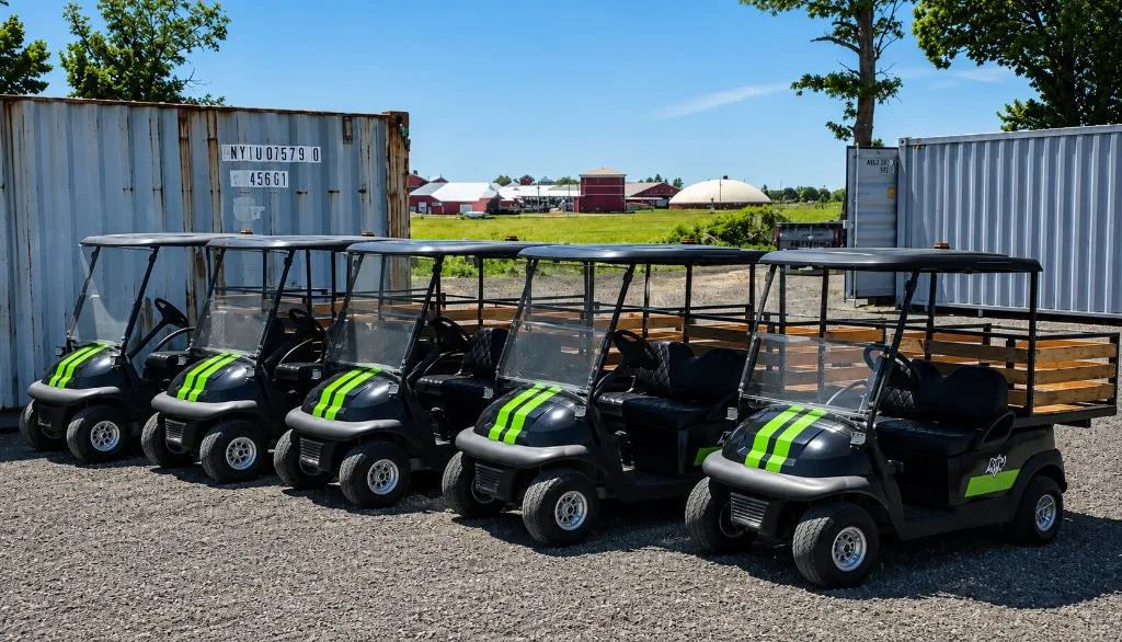 MTW fleet of custom utility golf carts